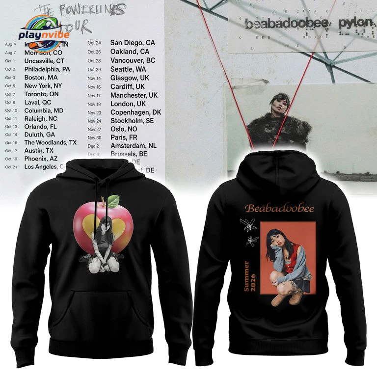 Beabadoobee Pylon Tour 2026 Black Hoodie