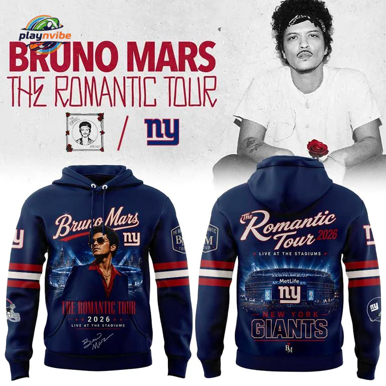 Bruno Mars x NY Giants Tour 2026 Hoodie