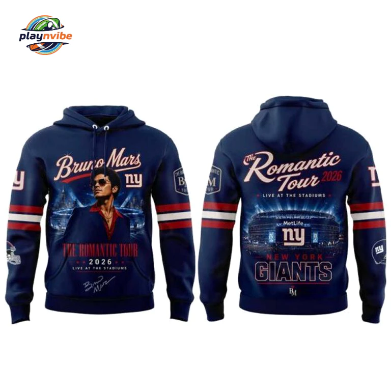 Bruno Mars x NY Giants Tour 2026 Hoodie