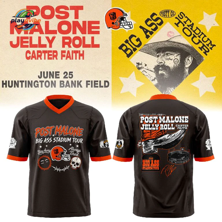 C Browns x Post Malone Big Ass Stadium Tour Jersey