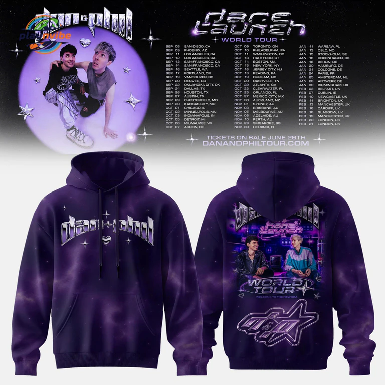 Dan and Phil Hard Launch World Tour Hoodie V2