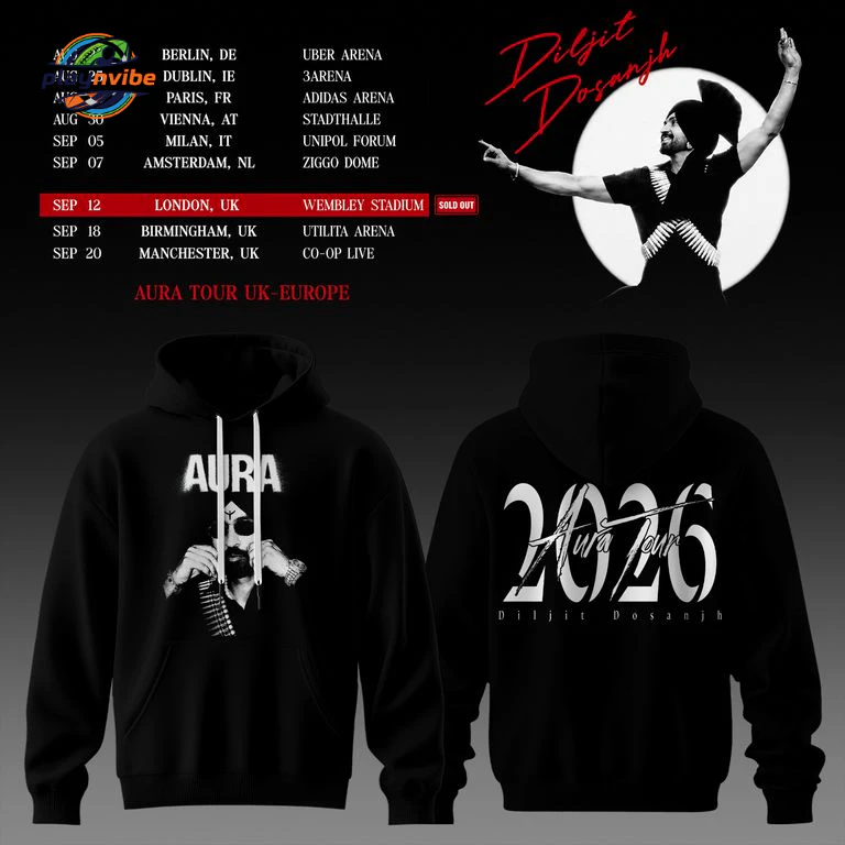 Diljit Dosanjh Aura World Tour 2026 Hoodie