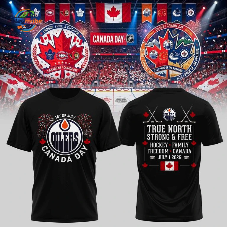 Edmonton Oilers Canada Day Hockey T-Shirt