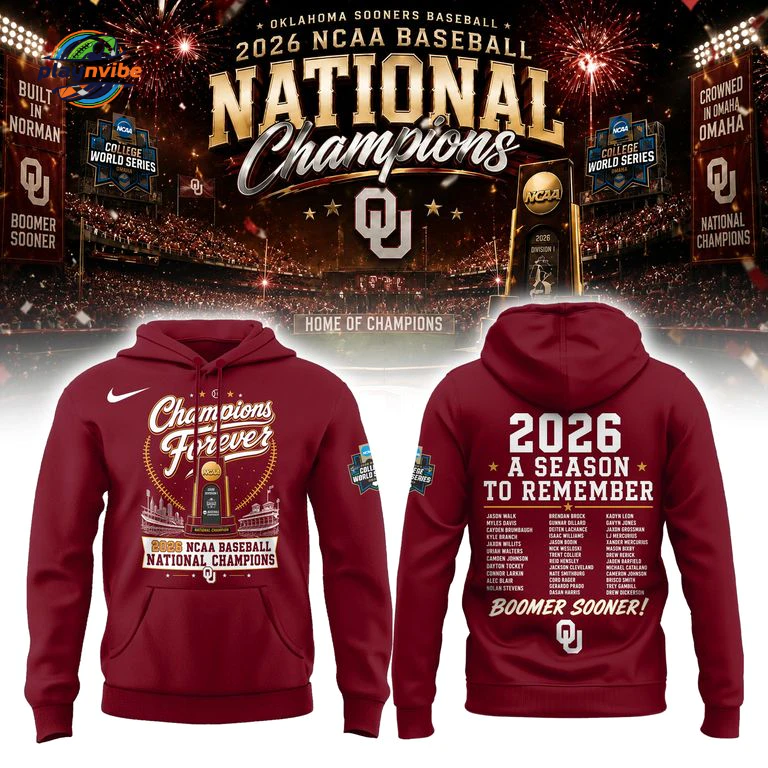 Oklahoma NCAA Baseball Champions 2026 Hoodie