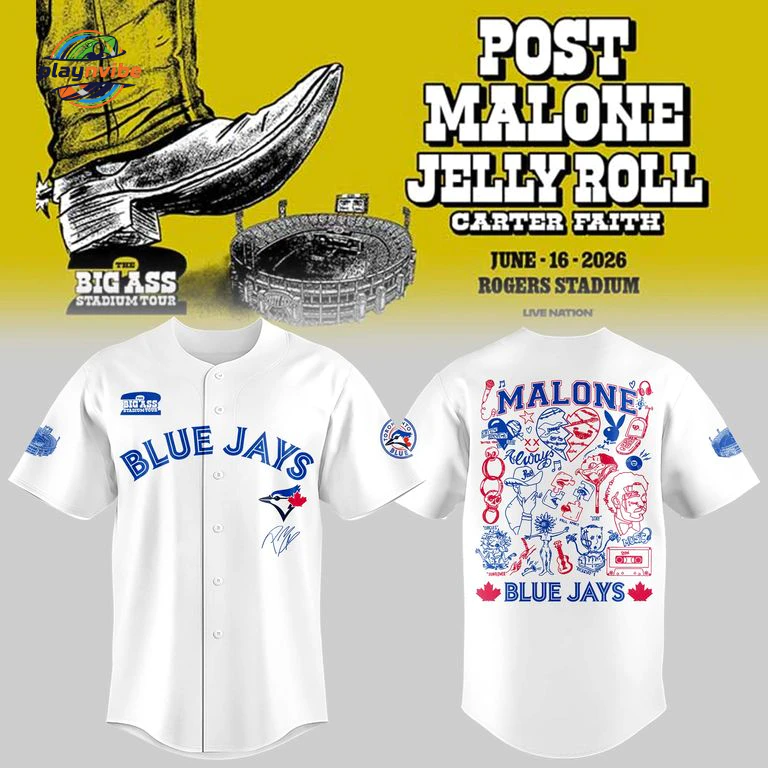 Post Malone & Jelly Roll The BIG ASS Stadium Tour 2026 Baseball Jersey