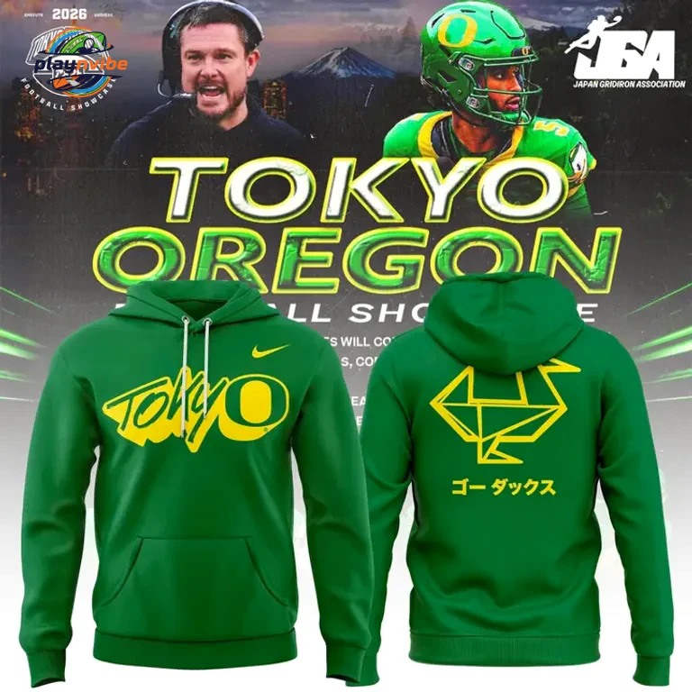 Tokyo Oregon Football Edition Green Hoodie