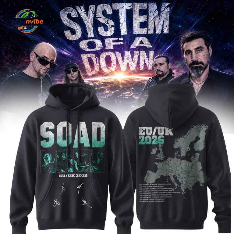 System of a Down Europe / UK Stadium Tour 2026 Hoodie System of a Down Europe / UK Stadium Tour 2026 Hoodie