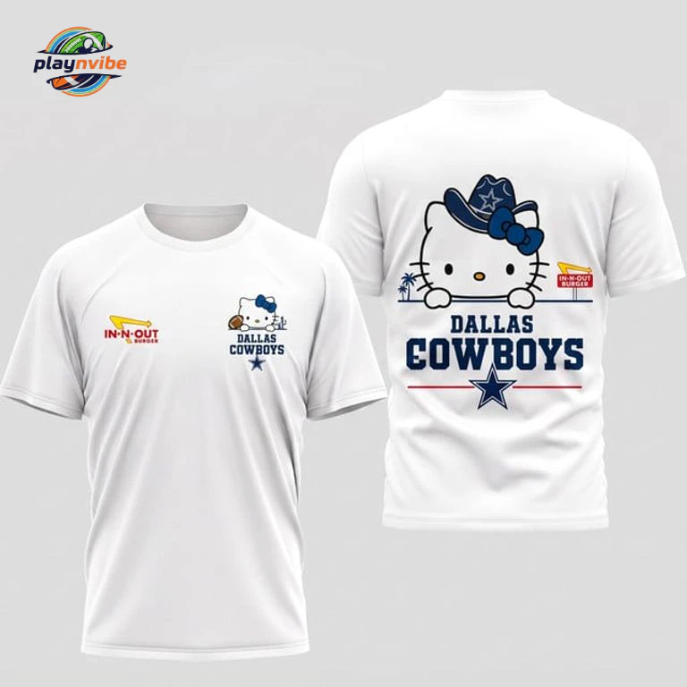 Dallas Cowboys x Kitty Burger Game Day 3D T-Shirt