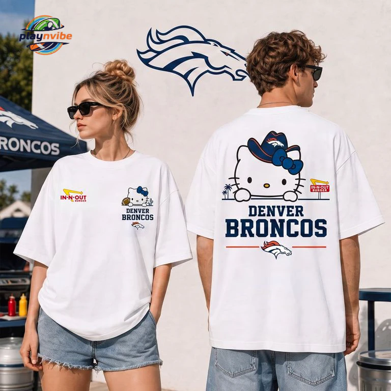 Denver Broncos x Kitty Burger Game Day 3D T-Shirt