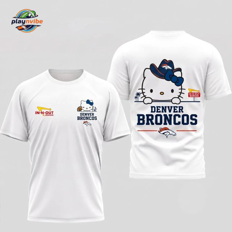 Denver Broncos x Kitty Burger Game Day 3D T-Shirt