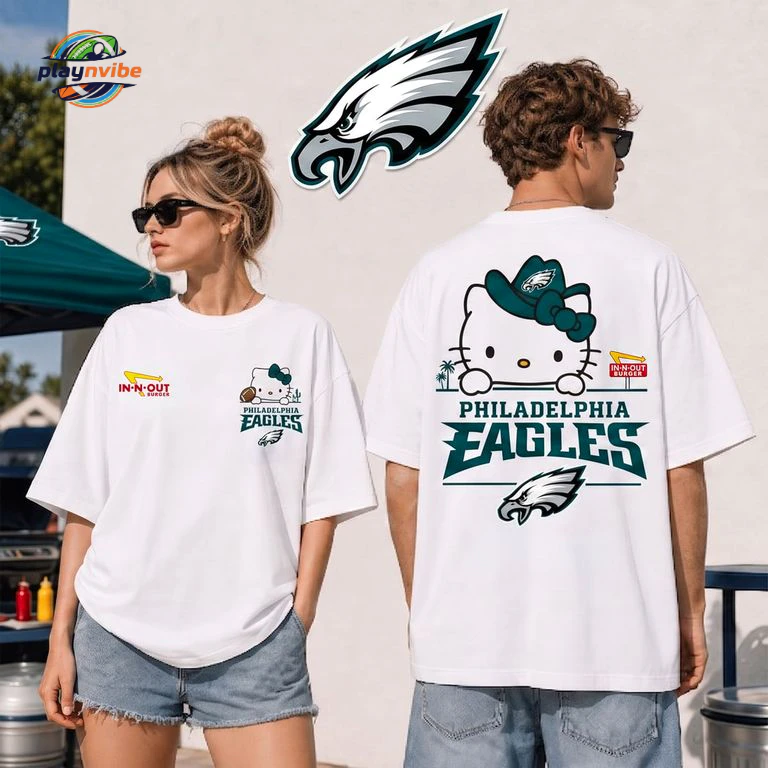 Philadelphia Eagles x Kitty Burger Game Day 3D T-Shirt Philadelphia Eagles x Kitty Burger Game Day 3D T-Shirt