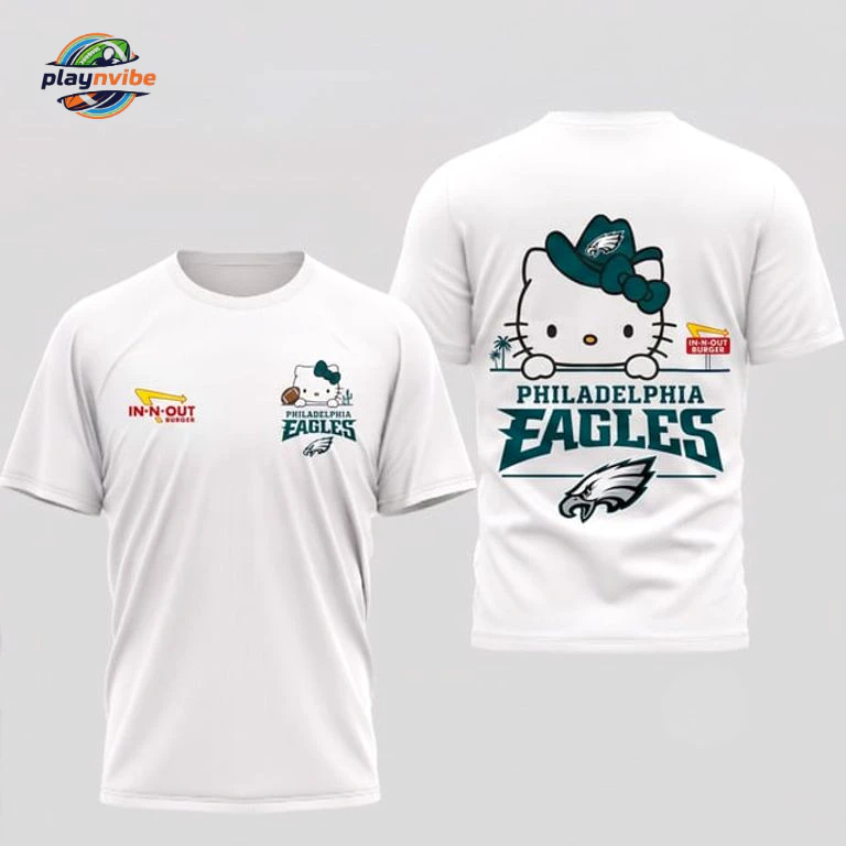 Philadelphia Eagles x Kitty Burger Game Day 3D T-Shirt