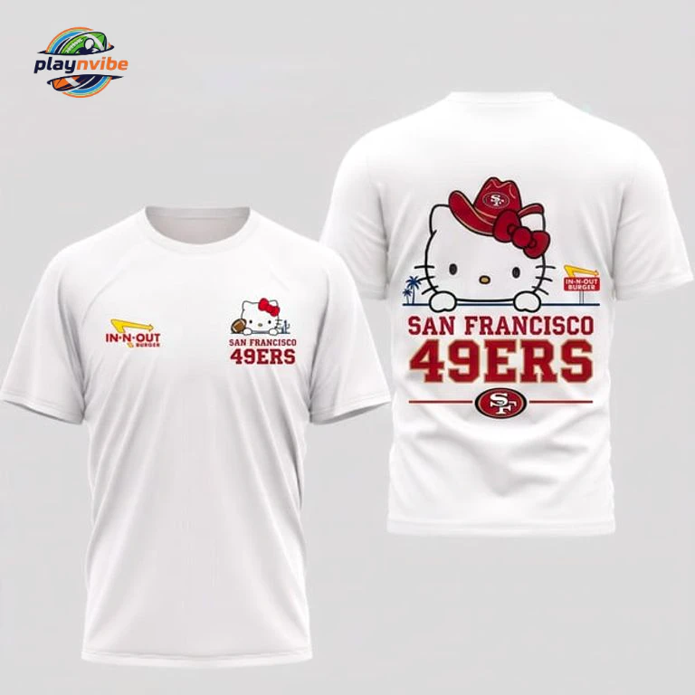 San Francisco 49ers x Kitty Burger Game Day 3D T-Shirt