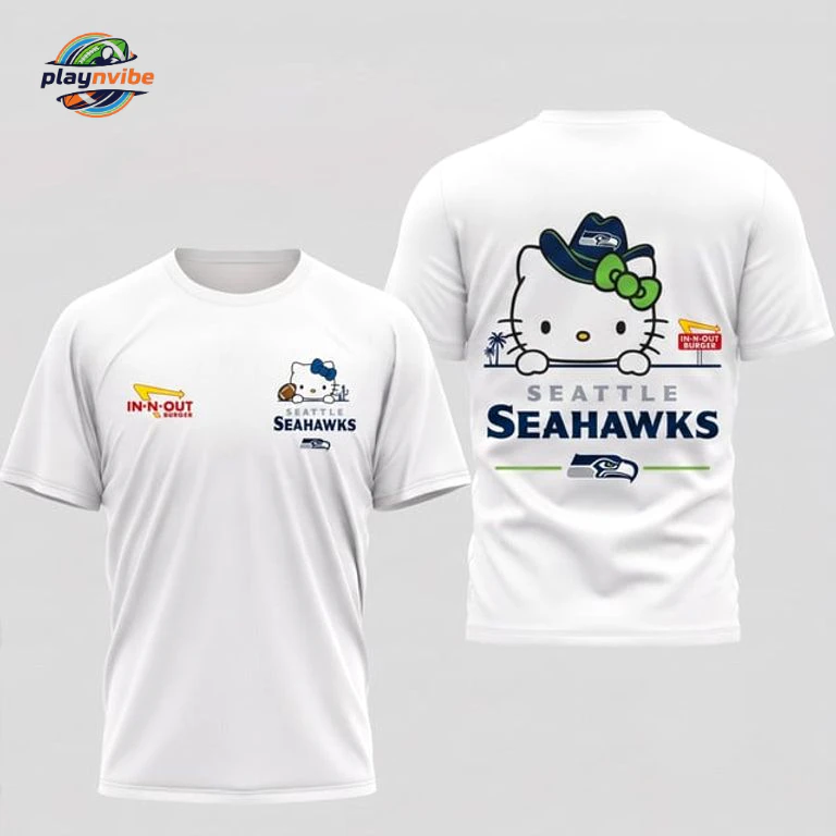 Seattle Seahawks x Kitty Burger Game Day 3D T-Shirt
