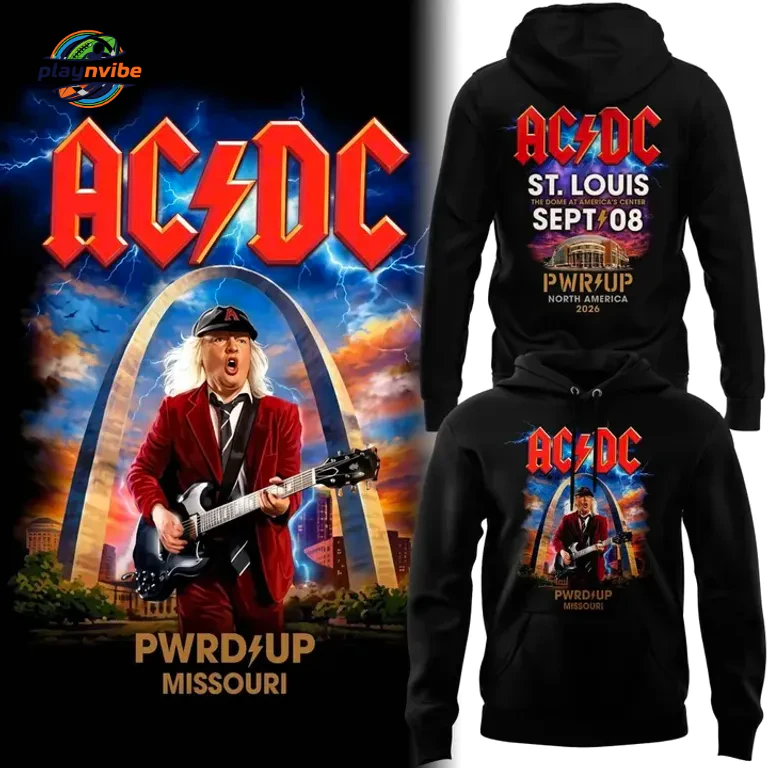 AC/DC PWR UP Tour – St. Louis 2026 Edition Hoodie AC/DC PWR UP Tour – St. Louis 2026 Edition Hoodie