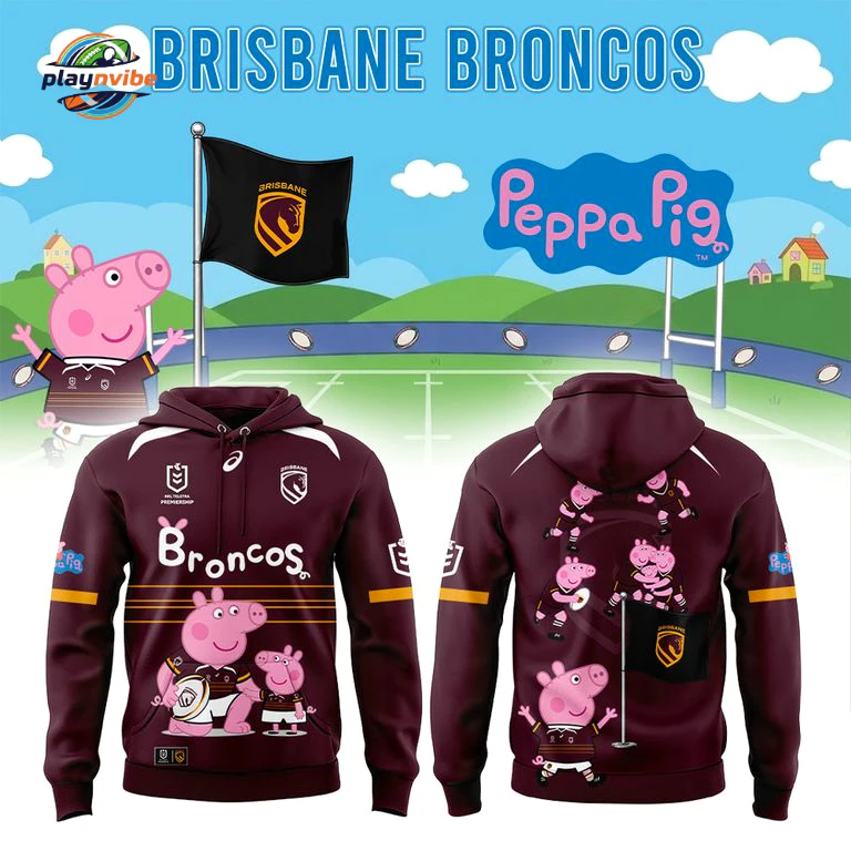Brisbane Broncos Peppa Pig 2026 Hoodie Brisbane Broncos Peppa Pig 2026 Hoodie