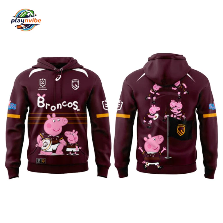Brisbane Broncos Peppa Pig 2026 Hoodie