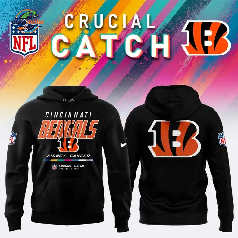 Cincinnati Bengals Crucial Catch KIDNEY CANCER Hoodie