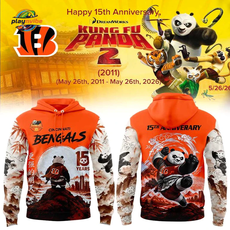 Cincinnati Bengals Kung Fu Panda 15th Anniversary Hoodie