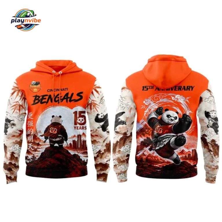 Cincinnati Bengals Kung Fu Panda 15th Anniversary Hoodie