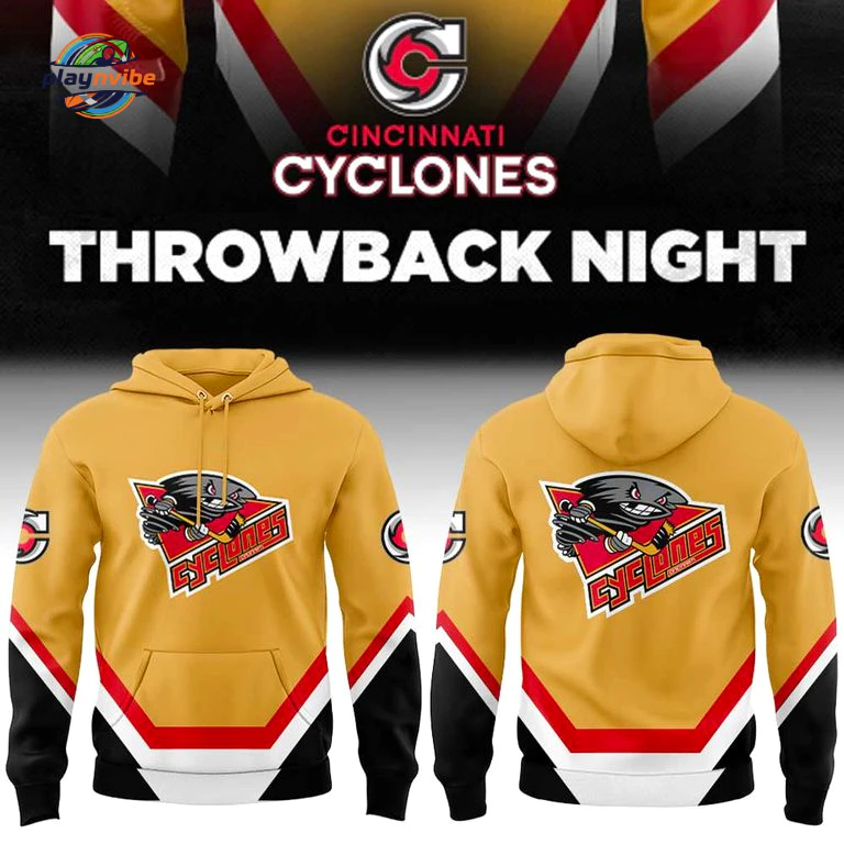 Cincinnati Cyclones THROWBACK NIGHT Hoodie