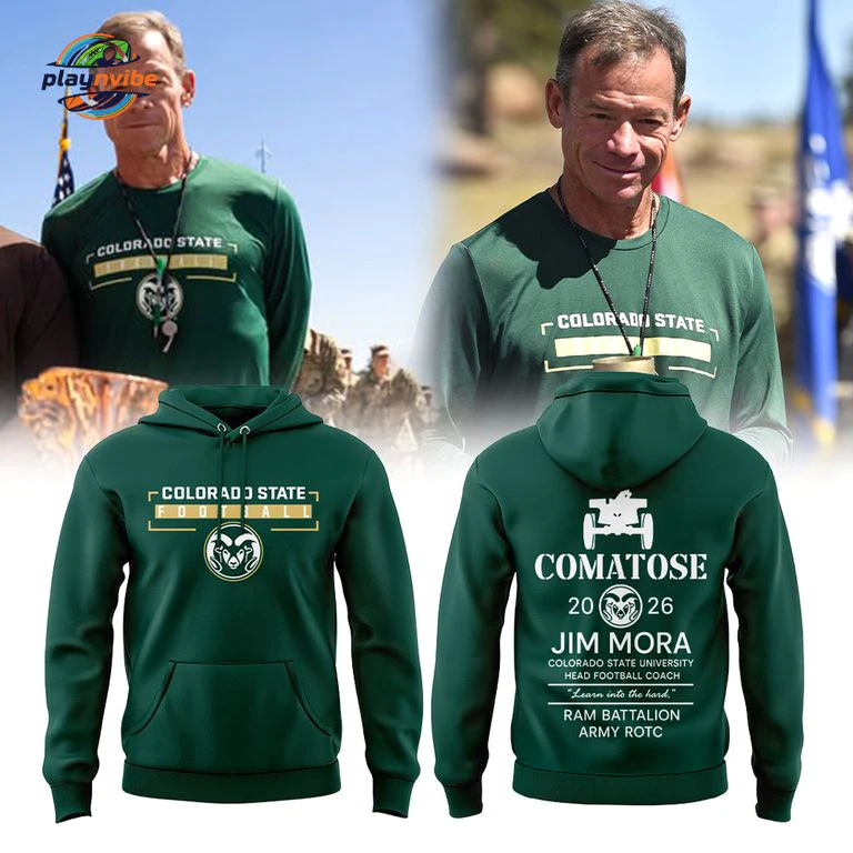 Colorado State Rams Coach Mora has arrived for his first Border War Ceremony Hoodie