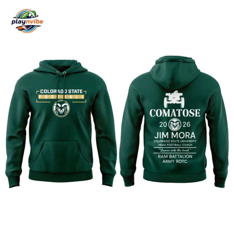 Colorado State Rams Coach Mora has arrived for his first Border War Ceremony Hoodie