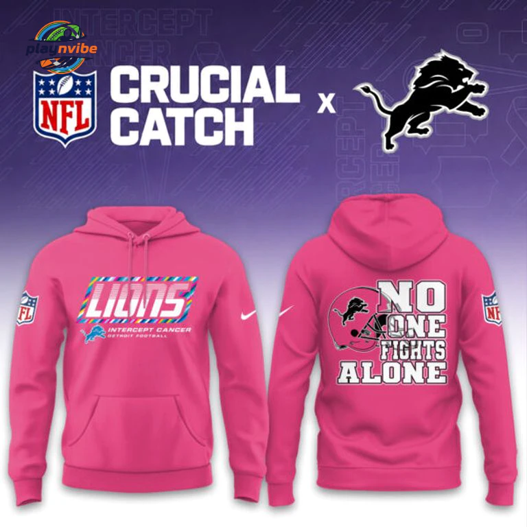 Detroit Lions Crucial Catch 2026 Pink Hoodie