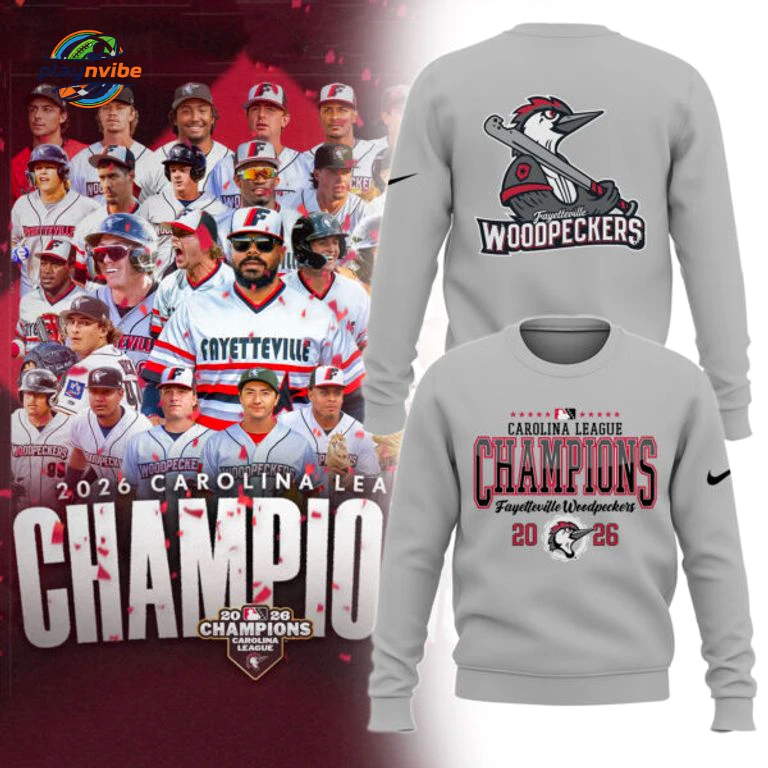 Fayetteville Woodpeckers Carolina League Champions 2026 Hoodie