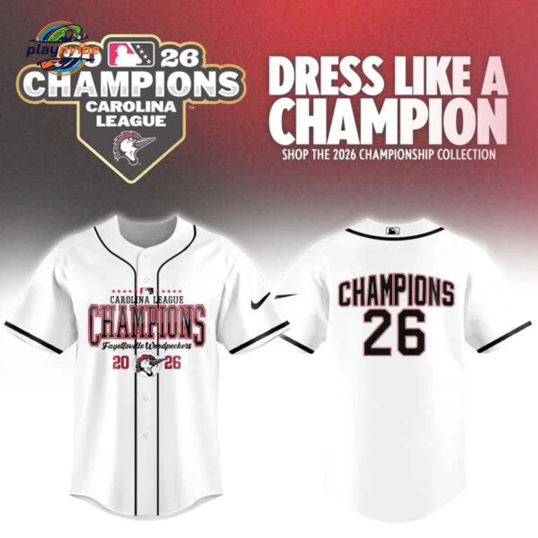 Fayetteville Woodpeckers Carolina League Champions 2026 Jersey
