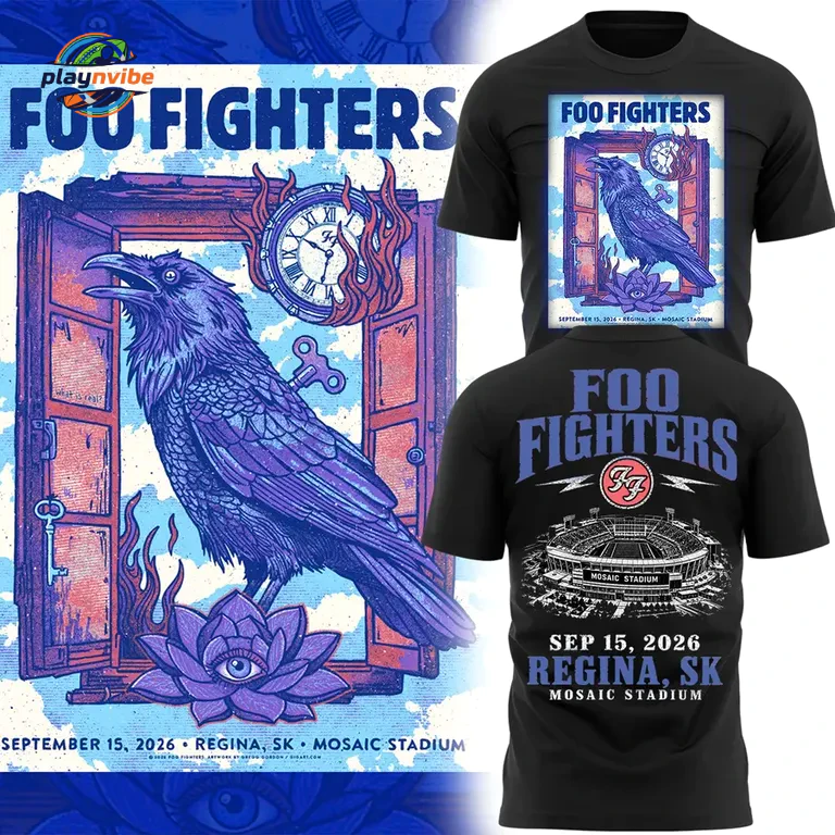 Foo Fighters Mosaic Stadium Regina 2026 Tour Hoodie