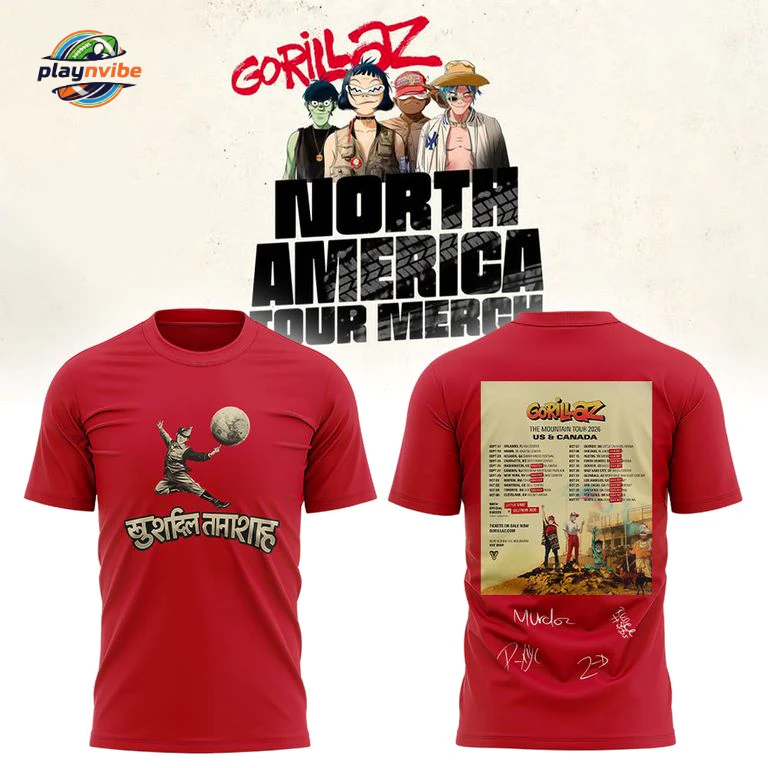 Gorillaz x The North American Mountain Tour T-Shirt Gorillaz x The North American Mountain Tour T-Shirt