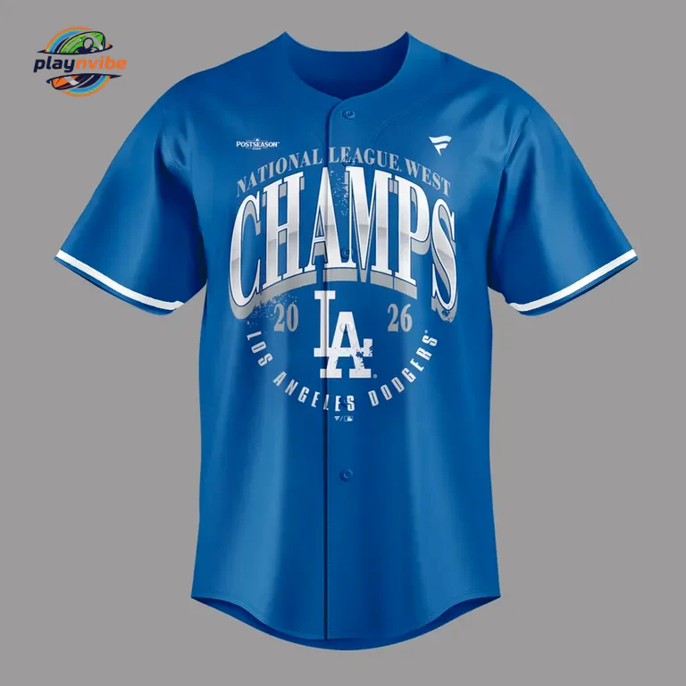 Los Angeles Dodgers Champions NL West Division 2026 Baseball Jersey