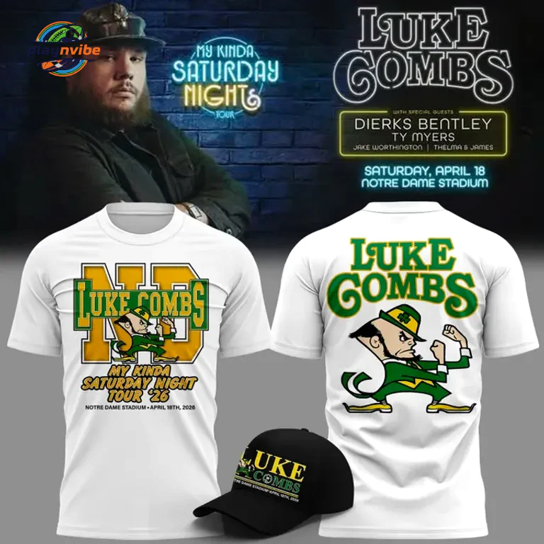 Luke Combs x Notre Dame Fighting My Kinda Saturday Night Tour Hoodie