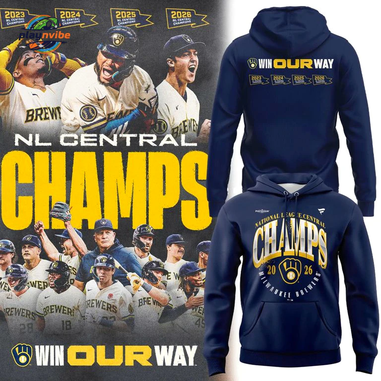 Milwaukee Brewers 2026 NL Central Division Champions Hoodie Milwaukee Brewers 2026 NL Central Division Champions Hoodie