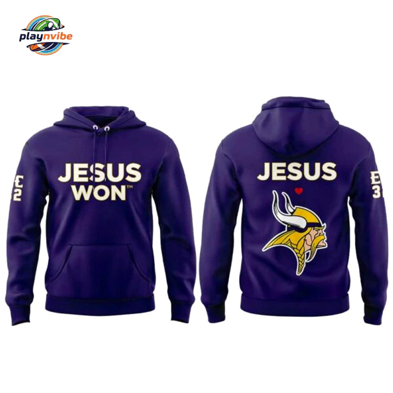 Minnesota Vikings Jesus Won 2026 Hoodie
