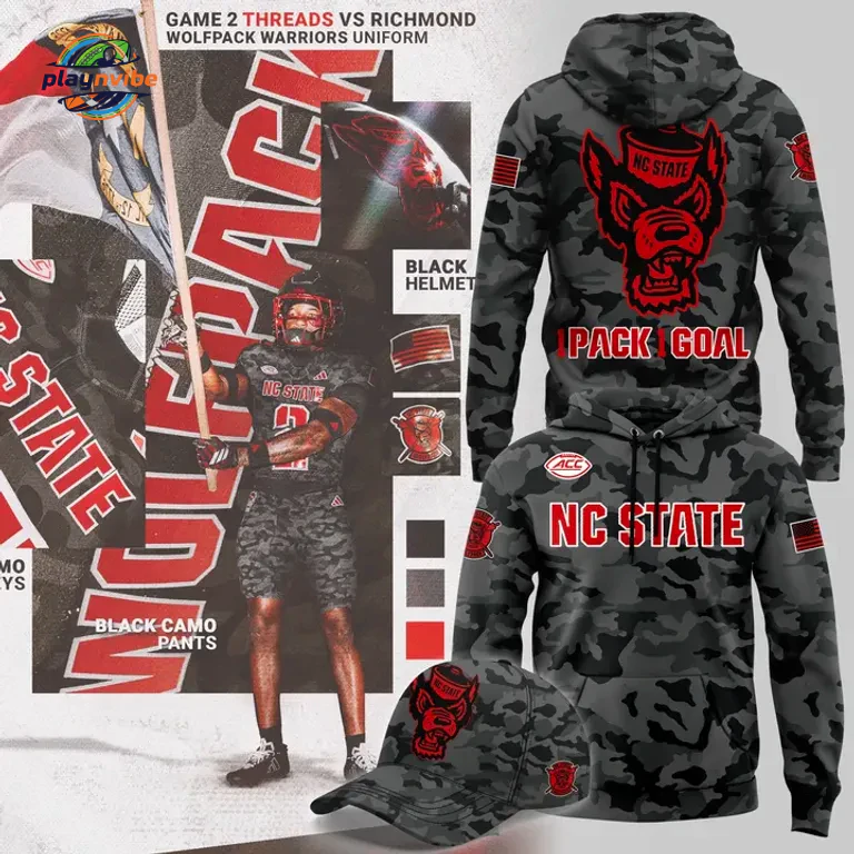 NC State Wolfpack Black camo 2026 Hoodie