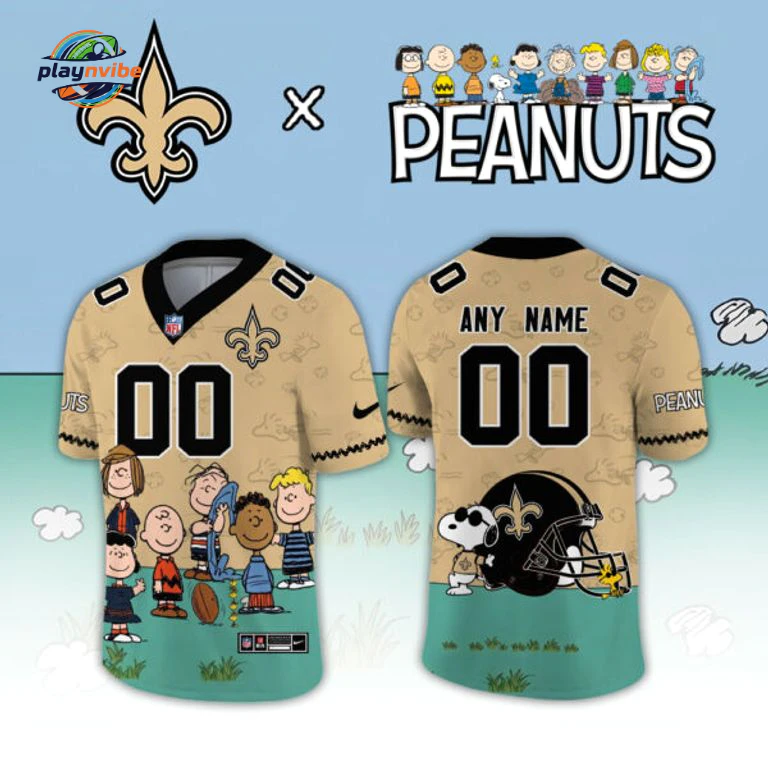 New Orleans Saints x Peanuts 2026 Custom Name Jersey