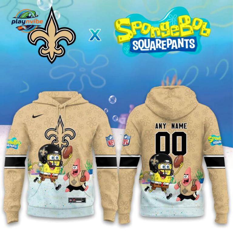 New Orleans Saints x SpongeBob Hoodie