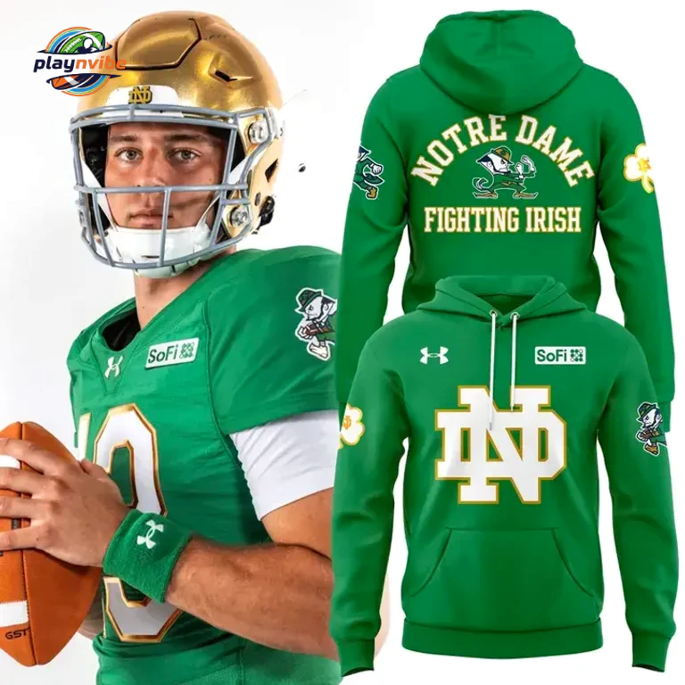 Notre Dame Fighting Irish Football Green Hoodie
