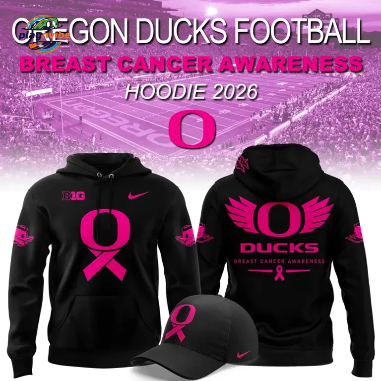 Oregon Ducks Breast Cancer Awareness 2026 Hoodie Oregon Ducks Breast Cancer Awareness 2026 Hoodie