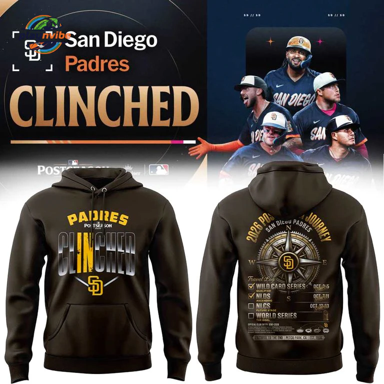 San Diego Padres Postseason Locker Room Brown Hoodie San Diego Padres Postseason Locker Room Brown Hoodie