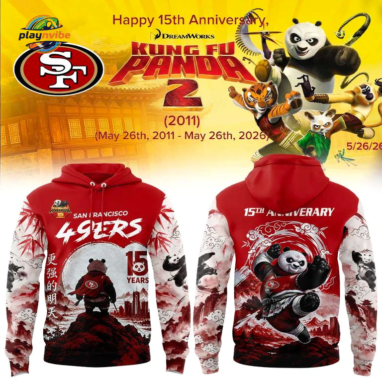 San Francisco 49ers Kung Fu Panda 15th Anniversary Hoodie