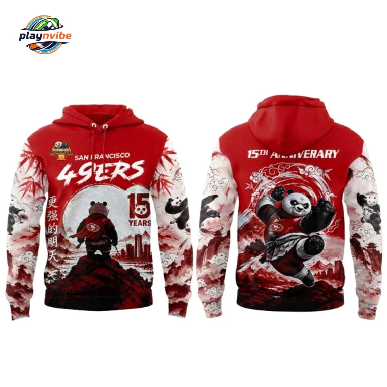 San Francisco 49ers Kung Fu Panda 15th Anniversary Hoodie