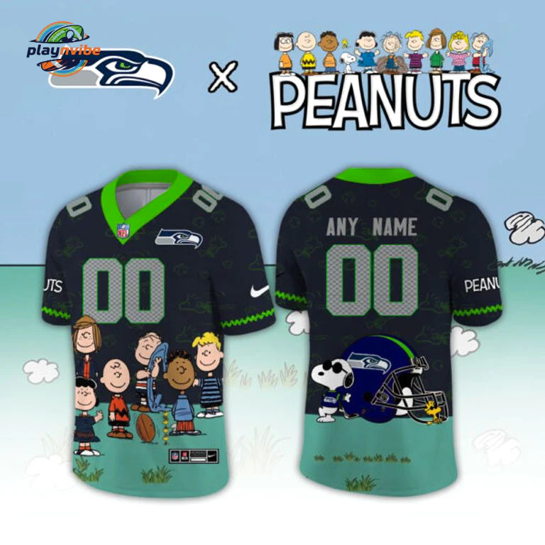 Seattle Seahawks x Peanuts 2026 Custom Name Jersey