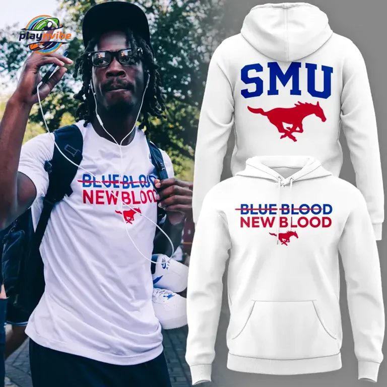 SMU Mustangs BLUE BLOOD NEW BLOOD 2026 Hoodie SMU Mustangs BLUE BLOOD NEW BLOOD 2026 Hoodie