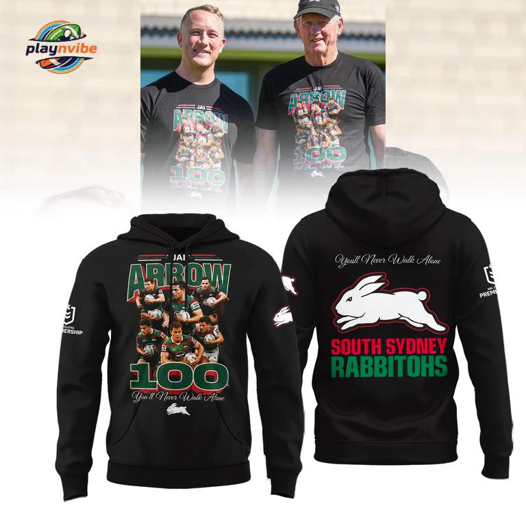 South Sydney Rabbitohs Jai Arrow 100th Rabbitohs game Hoodie South Sydney Rabbitohs Jai Arrow 100th Rabbitohs game Hoodie