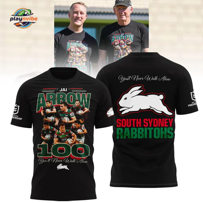 South Sydney Rabbitohs Jai Arrow 100th Rabbitohs game Hoodie
