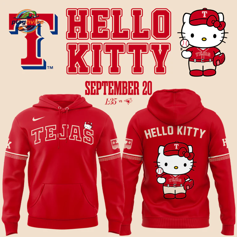 Texas Rangers x Hello Kitty 2026 Hoodie Texas Rangers x Hello Kitty 2026 Hoodie