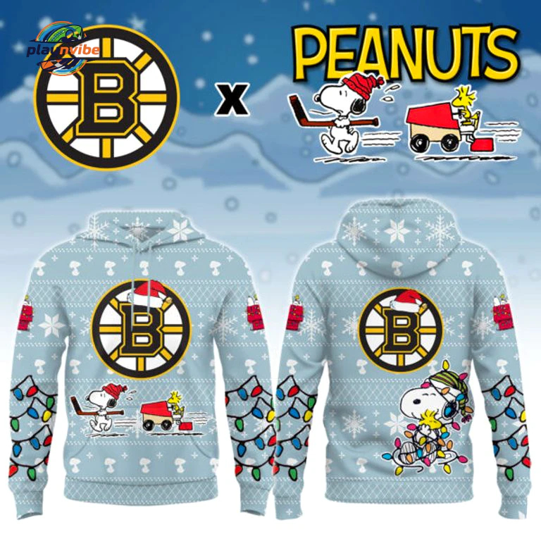 Boston Bruins x Peanuts 2026 Christmas Hoodie